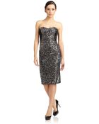 Notte By Marchesa Strapless Sequined Panel Dress - Lyst