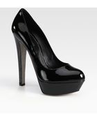 Sergio Rossi Patent Leather Platform Pumps - Lyst