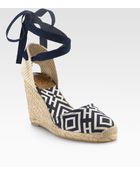 Tory Burch Printed Wedge Espadrilles - Lyst