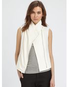 Vince Asymmetric Leather Panel Vest - Lyst