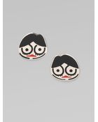 Marc By Marc Jacobs Enamel Accented Stud Earrings - Lyst