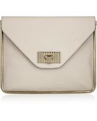 Chloé Sally Texturedleather Envelope Clutch - Lyst