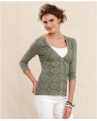 Tommy Hilfiger Lace V Neck Cardigan - Lyst