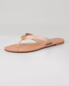 Tory Burch Thora 2 Lizardprint Thong Sandals - Lyst