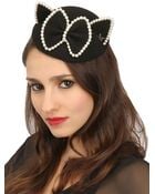 Maison Michel Bibi Yoko Felt Fur Pearls Cat Ear Hat - Lyst