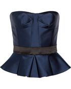 Burberry Prorsum Strapless Satin Peplum Top - Lyst