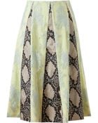 Erdem Jemima Lace And Python Printed Silk Skirt - Lyst