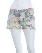 Current/Elliott Boyfriend Twill Shorts Tropical Safari - Lyst