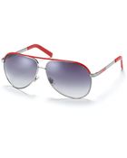 Gucci Aviator Goldwhite Sunglasses with Top Bar - Lyst