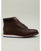 Thom Browne Pebble-Grain Leather Brogue Boots - Lyst