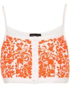 Topshop Button Front Floral Crop Top - Lyst