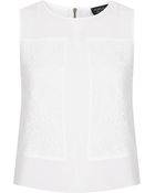 Topshop Sleeveless Lace Panel Shell - Lyst