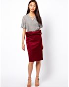 Antipodium Facet Pencil Skirt with Bow To Front - Lyst