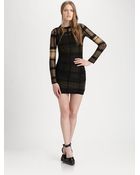 Alexander Wang Trompe Loeil Plaid Lace Dress - Lyst