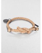 Bottega Veneta Intrecciato Leather Knot Bracelet - Lyst