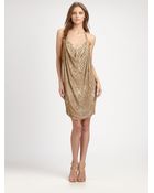 Haute Hippie Embellished Silk Halter Dress - Lyst