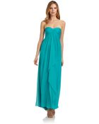 Jill Stuart Silk Chiffon Draped Strapless Gown - Lyst