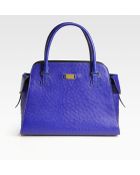 Michael Kors Gia Ostrich Stamped Leather Satchel - Lyst
