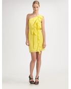 Milly Ruffled Oneshoulder Dress - Lyst