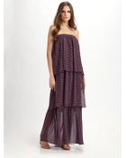 Pjk Patterson J. Kincaid Strapless Printed Maxi Dress - Lyst