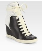 See By Chloé Leather Hightop Wedge Sneakers - Lyst