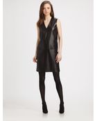Vince Leather Shift Dress - Lyst
