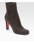Christian Louboutin Miss Tack Suede Ankle Boots - Lyst