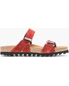 DSquared² Burgundy Flat Suede Two Strap Sandals - Lyst