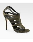 Gucci Soraya Python suede leather Sandals - Lyst