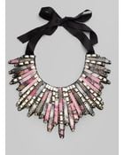 Oscar de la Renta Rectangular Bead Bib Necklace - Lyst