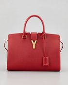 Saint Laurent New Cabas Chyc Medium Textured Tote Bag Red - Lyst