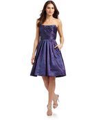 Theia Blueberry Taffeta Strapless Dress - Lyst