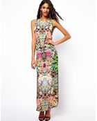 Asos Maxi Dress in Dark Based Floral - Lyst