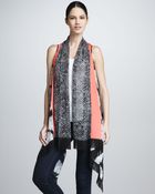 Diane von Furstenberg Sea Bird Print Silk Serape Gilet - Lyst
