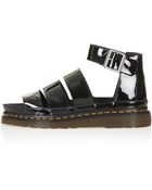 Topshop Cut Out Patent Sandals - Lyst