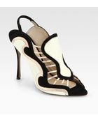 Nicholas Kirkwood Metallic Leather Suede Slingback Sandals - Lyst