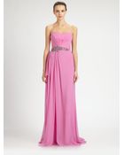 Notte By Marchesa Strapless Silk Chiffon Gown - Lyst