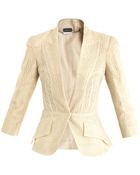 Alexander McQueen Lace Builtin Lapel Jacket - Lyst