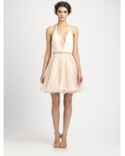 Alice + Olivia Brooke Silk Halter Dress - Lyst