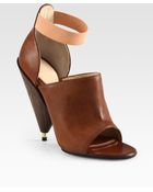Givenchy Leather Wooden Heel Sandals - Lyst