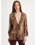 Haute Hippie Silk Drape Blouse - Lyst