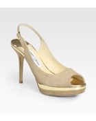 Jimmy Choo Cupcake Suede Mirror Leather Slingback Pumps - Lyst
