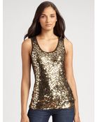 MICHAEL Michael Kors Sequined Camouflage Tank Top - Lyst