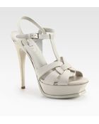 Saint Laurent Leather Tribute Platform Sandals - Lyst