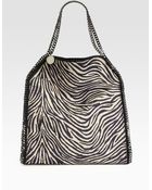 Stella McCartney Falabella Zebra Print Burlap Shoulder Bag - Lyst