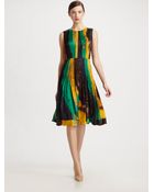 Oscar de la Renta Printed Silk Dress - Lyst