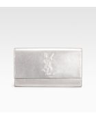 Saint Laurent Ysl Large Silk Clutch - Lyst