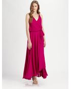 Haute Hippie Silk Halter Maxi Dress - Lyst