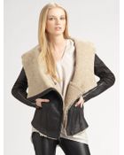 Helmut Lang Hooded Shearling Leather Jacket - Lyst