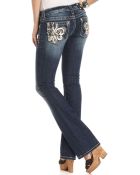 Miss Me Bootcut Darkwash Embroidered Rhinestone - Lyst